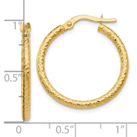 Load image into Gallery viewer, 14K Polished and Textured Hinged Hoop Earrings
