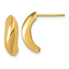 14K Polished J-Hoop Post Earrings