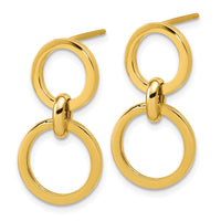 Load image into Gallery viewer, 14K Polished Circle Post Dangle Earrings
