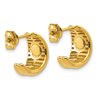 Load image into Gallery viewer, 14K Polished Grooved J-Hoop Post Earrings

