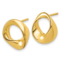 Load image into Gallery viewer, 14K Polished Fancy Circle Post Earrings
