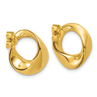 Load image into Gallery viewer, 14K Polished Fancy Circle Post Earrings
