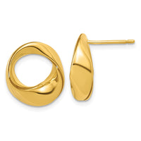 Load image into Gallery viewer, 14K Polished Fancy Circle Post Earrings
