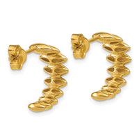 Load image into Gallery viewer, 14K Polished and Grooved J-Hoop Post Earrings
