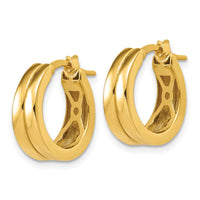 Load image into Gallery viewer, 14K Polished Grooved Round Hoop Earrings
