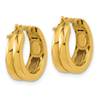 Load image into Gallery viewer, 14K Polished Grooved Round Hoop Earrings
