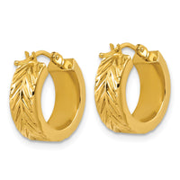 Load image into Gallery viewer, 14K Polished and Grooved Round Hoop Earrings
