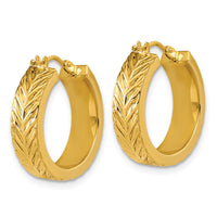 Load image into Gallery viewer, 14K Polished and Grooved Round Hoop Earrings
