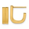 14K Grooved J Hoop Post Earrings