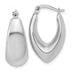 14K White Gold Polished Hoop Earrings