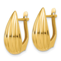 Load image into Gallery viewer, 14K Polished Grooved Omega Back Earrings
