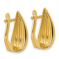 Load image into Gallery viewer, 14K Polished Grooved Omega Back Earrings

