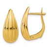 14K Polished Grooved Omega Back Earrings