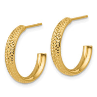 Load image into Gallery viewer, 14K Polished and Diamond-cut  J-Hoop Post Earrings
