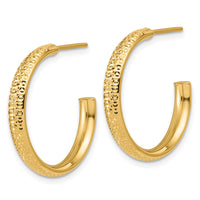 Load image into Gallery viewer, 14K Polished and Diamond-cut  J-Hoop Post Earrings
