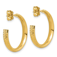 Load image into Gallery viewer, 14K Polished and Diamond-cut  J-Hoop Post Earrings
