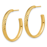 Load image into Gallery viewer, 14K Polished and Diamond-cut  J-Hoop Post Earrings
