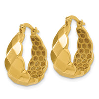 Load image into Gallery viewer, 14K Polished Faceted Hoop Earrings
