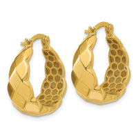 Load image into Gallery viewer, 14K Polished Faceted Hoop Earrings
