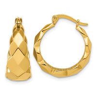 Load image into Gallery viewer, 14K Polished Faceted Hoop Earrings
