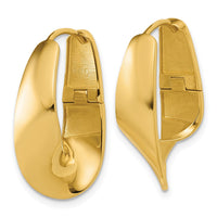 Load image into Gallery viewer, 14K Polished Fancy Wave Hinged Hoop Earrings
