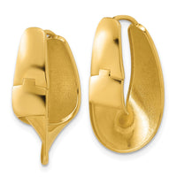 Load image into Gallery viewer, 14K Polished Fancy Wave Hinged Hoop Earrings
