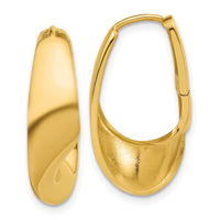 Load image into Gallery viewer, 14K Polished Fancy Wave Hinged Hoop Earrings
