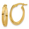 14K Polished Grooved and Twisted Oval Hoop Earrings