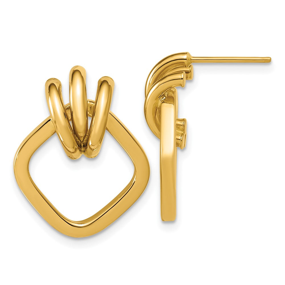 14K Polished Dangle Post Earrings