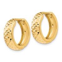 Load image into Gallery viewer, 14K Polished and D/C Hinged Hoop Earrings
