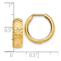 Load image into Gallery viewer, 14K Polished and D/C Hinged Hoop Earrings
