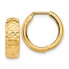 14K Polished and D/C Hinged Hoop Earrings