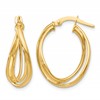 14K Polished Twist Hoop Earrings