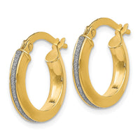Load image into Gallery viewer, 14K Polished Glimmer Infused Hoop Earrings
