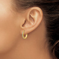 Load image into Gallery viewer, 14K Polished Glimmer Infused Hoop Earrings
