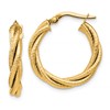14K Twisted Triple Twist Hoop Earrings