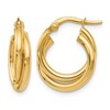 14K Polished Twisted Double Hoop Earrings