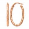 14K ForeverLite Rose Gold Polished and Textured Earrings