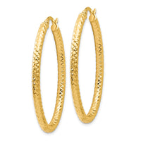 Load image into Gallery viewer, 14K ForeverLite Polished and Textured Oval Hoop Earrings
