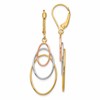 14K Tri-color Leverback Earrings