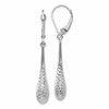 14K White Gold D/C Leverback Earrings