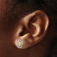 Load image into Gallery viewer, 14K w/White Rhodium Polished and D/C Post Earrings
