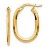 14K Polished Oval Hinged Hoop Earrings