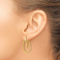 Load image into Gallery viewer, 14K Polished and Textured Hinged Hoop Earrings
