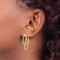 Load image into Gallery viewer, 14K White Gold Polished and Textured Hinged Hoop Earrings
