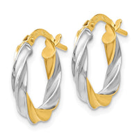 Load image into Gallery viewer, 14K w/White Rhodium Plating Polished Hoop Earrings
