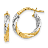 Load image into Gallery viewer, 14K w/White Rhodium Plating Polished Hoop Earrings
