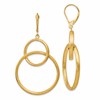14K Scratch Finish Round Leverback Earrings
