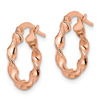 Load image into Gallery viewer, 14K Rose Gold Twisted Hoop Earrings
