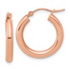 14K Rose Gold 3mm Polished Hoop Earrings